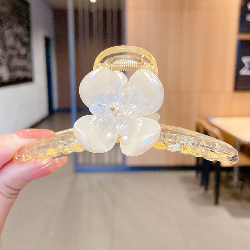 Kẹp tóc đính ngọc trai giả/hoa phong cách Hàn Quốc