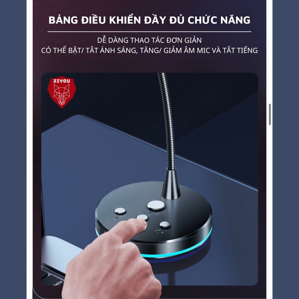 Micro Có Dây Ziyou W33 Mic 360 Độ Học Online, Thuyết Trình, Karaoke, Game Thu Âm Cực Tốt Kết Nối Điện Thoại, Máy Tính