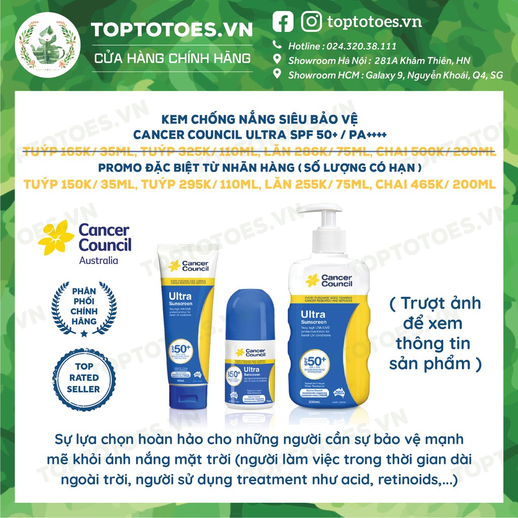 Kem chống nắng Siêu bảo vệ Cancer Council Ultra SPF 50+/ PA ++++