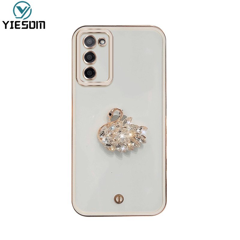 Ốp Điện Thoại Silicon Dẻo Trong Suốt Mạ Thiên Nga Sang Trọng Samsung Galaxy A03 A03S A02S A02 A21S A11 A71 A51 4G A50 A50S A30S A20 A30