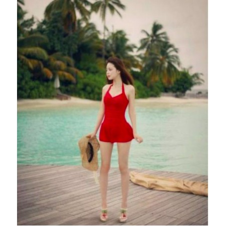 Bikini liền thân dáng váy tiểu thư chất thun lạnh co giãn tốt