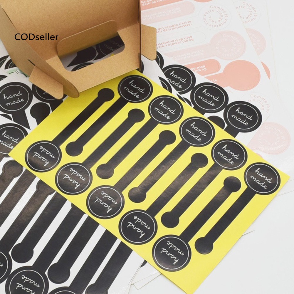 Set 200 Nhãn Dán Màu Đen Tự Dính Trang Trí Bánh Kem