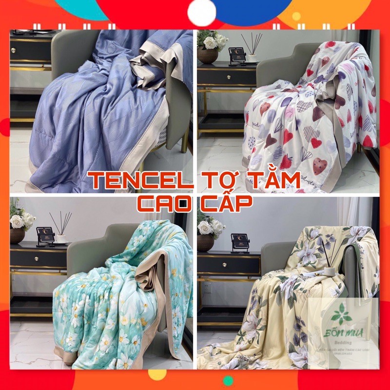 Chăn Hè Tencel Tơ Tằm Cao Cấp Cho Mùa hè (Mền Tencel), Chất Liệu Tự Nhiên Thoáng Mát, Kháng khuẩn, Kích thước 200x230cm