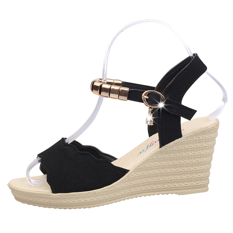 IELGY Giày Cao Gót Đính Đá Kim Loại Phối Ren Chống Thấm Nước Thời Trang Cho Nữ