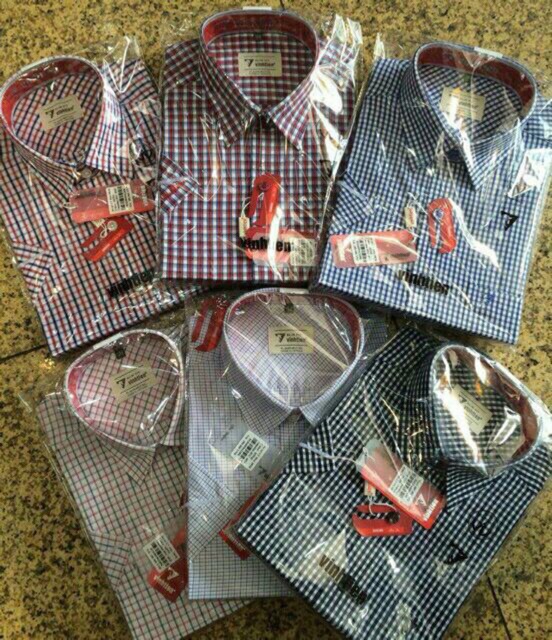 Áo Sơ Mi Nam Cộc Tay Vĩnh Tiến Vạt Ngang Dáng Regular