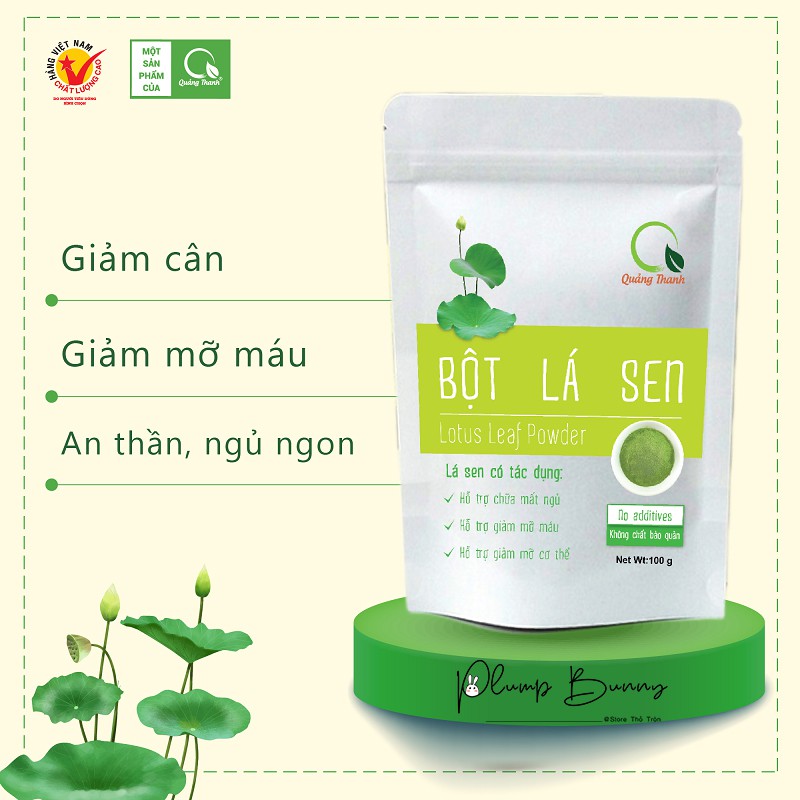 Bột Lá Sen Tươi sấy lạnh nguyên chất Quảng Thanh