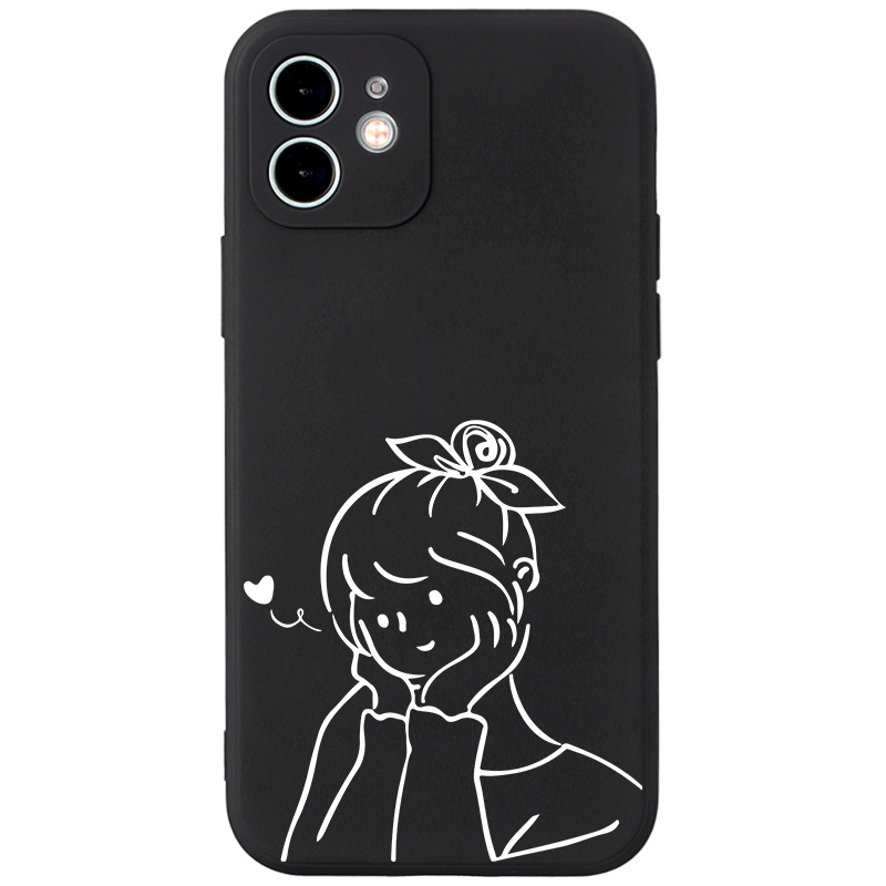 Ốp lưng JURSUE mềm hình cặp đôi dễ thương đẹp cho iPhone 13 12 11 Pro Max SE 2020 X XR XS ip 8 7 6 6S Plus kute Y213