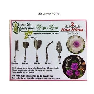 Dụng cụ rau câu 3D Ngọc Huệ (bộ 5 kim số 2 - hoa hồng)