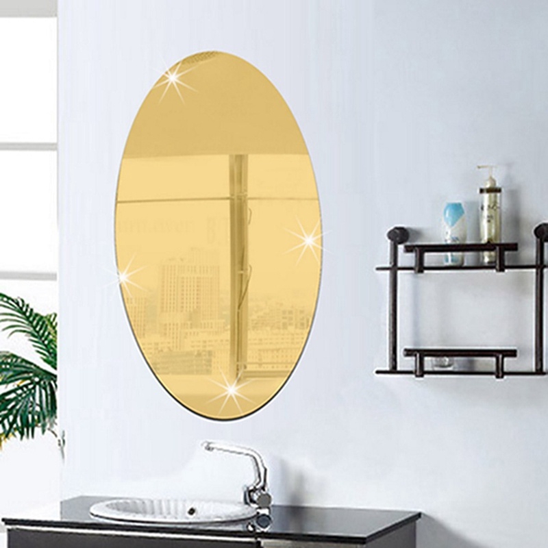 Dán Tường Hình Chữ Nhật Với Họa Tiết Hình Bầu Dục Hinh vuong Gương Dùng Trang Trí Phòng Khách