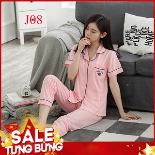 Bộ Pijama CỘC TAY, QUẦN DÀI Mùa Hè, Mùa Thu - Phong Cách Hàn Quốc 2019 - Sợi Tơ Sữa Cao Cấp Mềm, Mịn - Siêu Dễ Thương DR