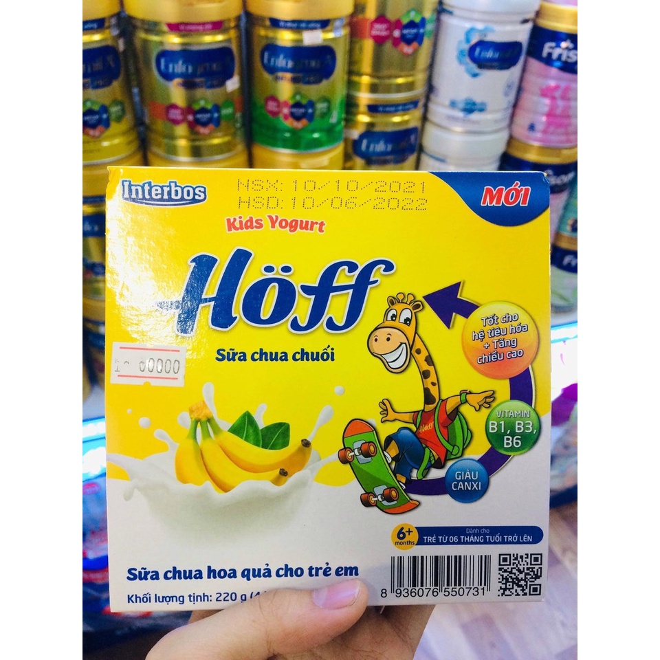 sữa chua Hoff 1 lốc 4 hộp date 2023 mới nhất