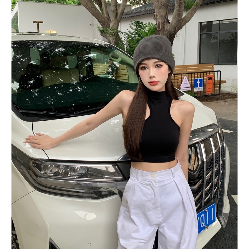 QADCOL  Áo Hai Dây Có Mút Đệm Ngực Thiết Kế Độc Đáo Thời Trang Quyến Rũ Cho Nữ