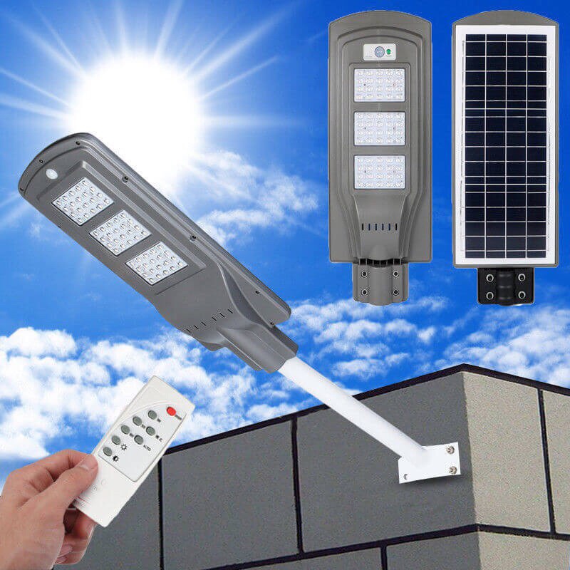 Đèn năng lượng mặt trời liền thể 90W - tặng thanh đỡ