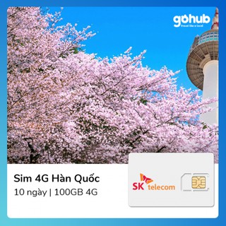 Sim du lịch hàn quốc 10 ngày 100gb 4g
