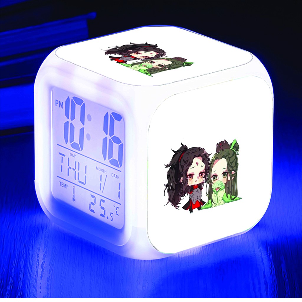 Đồng hồ báo thức để bàn in hình HỆ THỐNG TỰ CỨU CỦA NHÂN VẬT PHẢN DIỆN anime chibi LED đổi màu