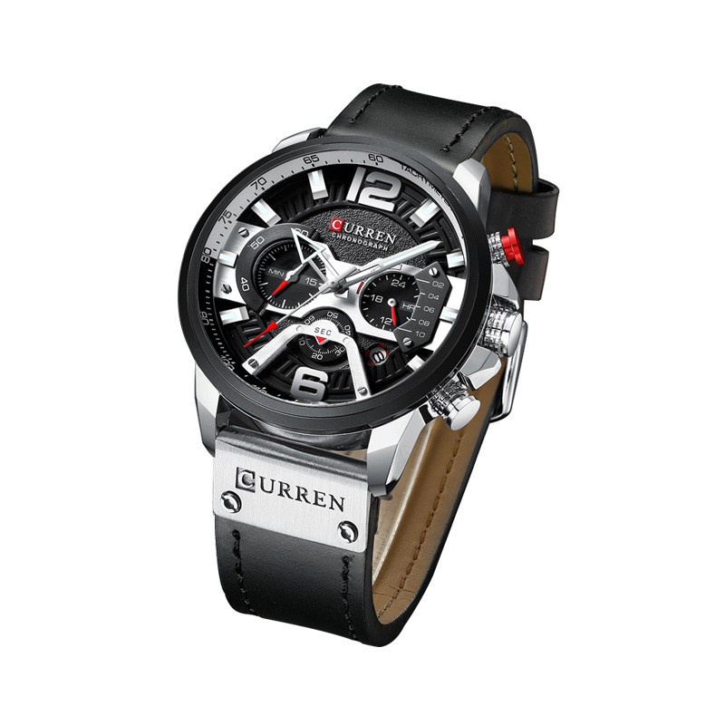 CURREN 8329 Fashion Men's Waterproof Watch Six-Pin Multi-Functional Large Dial Watch In Stock