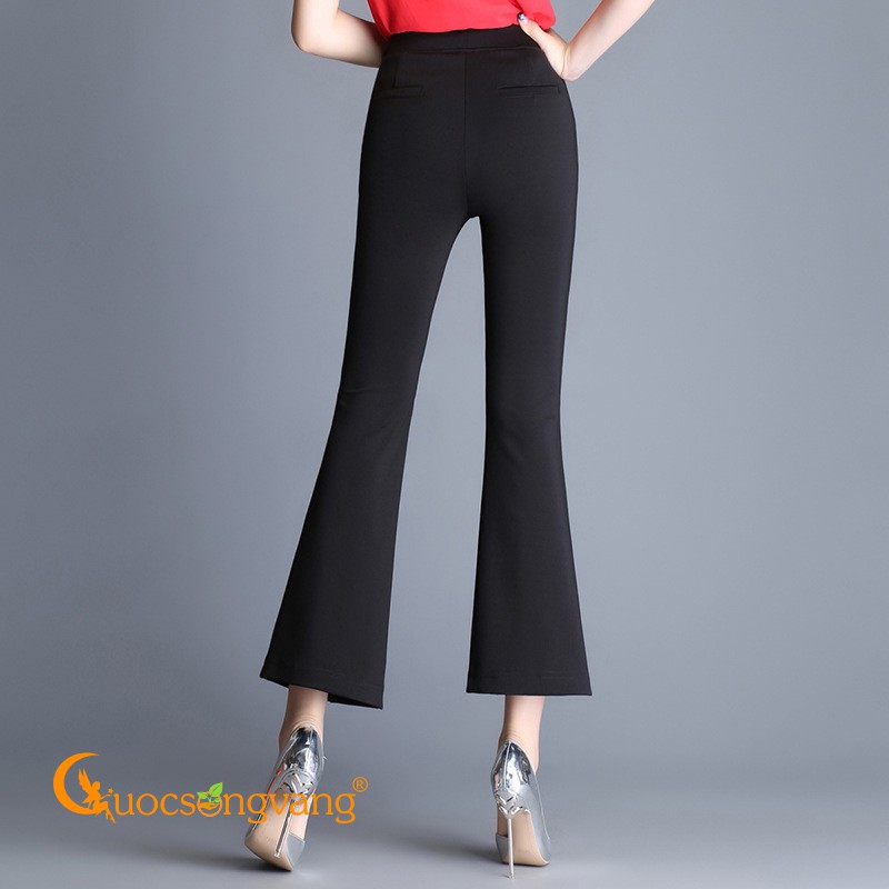 Quần công sở nữ ống loe quần treggings lưng thun lưng cao GLQ070 | WebRaoVat - webraovat.net.vn