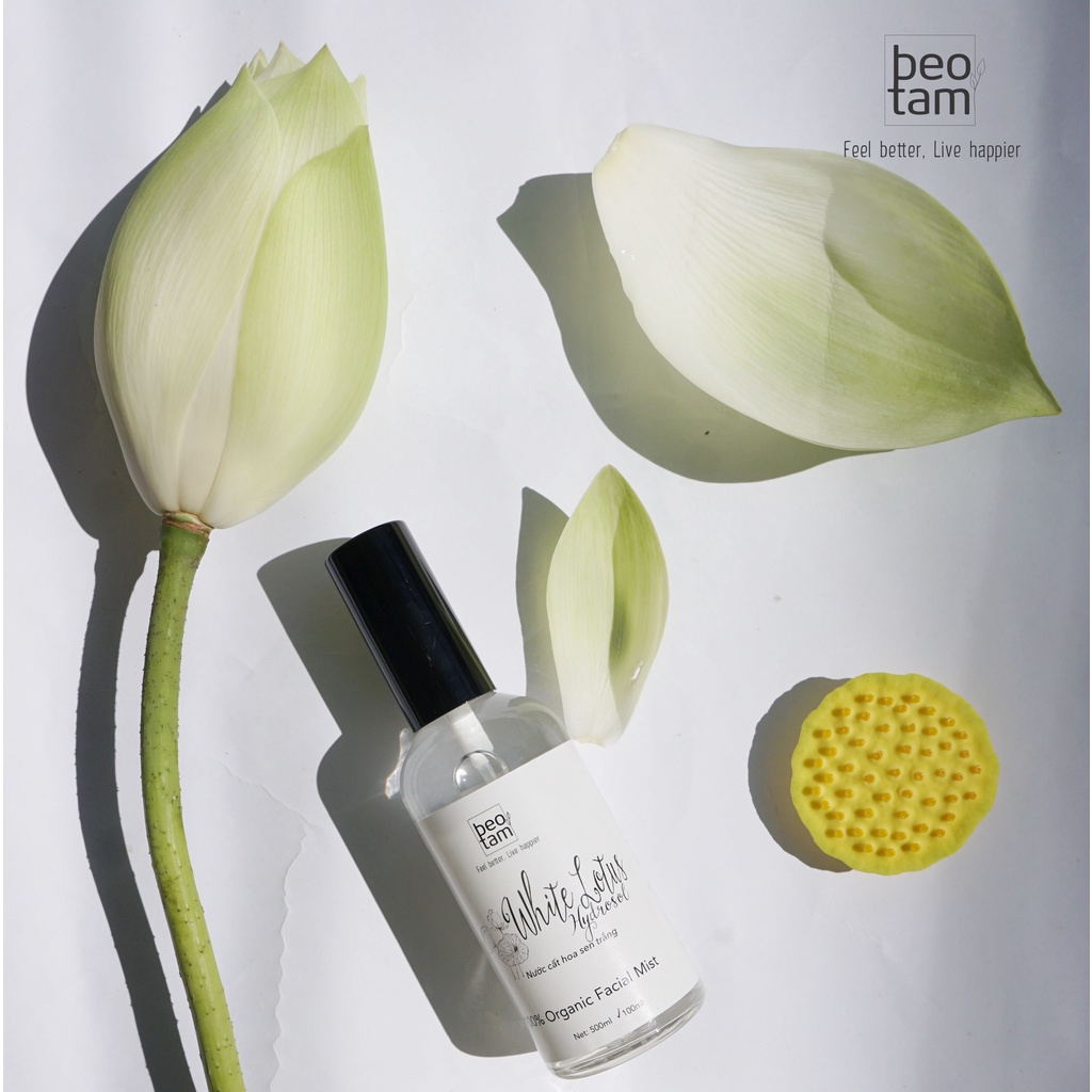 Xịt Khoáng Nước Cất Hoa Sen Trắng - White Lotus Hydrosol Toner Làm Dịu Da Cung Cấp Độ Ẩm Sáng bóng Căng Mịn