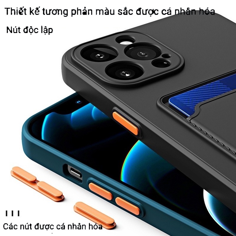 Ốp Điện Thoại Silicon Có Ngăn Đựng Thẻ Và Camera Cho Samsung S21 FE S22 S21 S20 Plus Ultra FE Note 20 Sự Bảo Vệ
