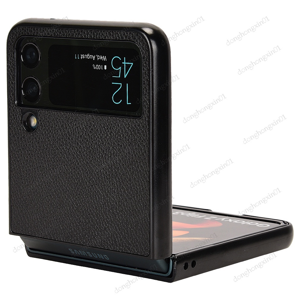 Ốp Điện Thoại Da PU Gập Gọn Chống Va Đập Có Ngăn Đựng Thẻ Cho Samsung Galaxy Z Flip4 Flip 4