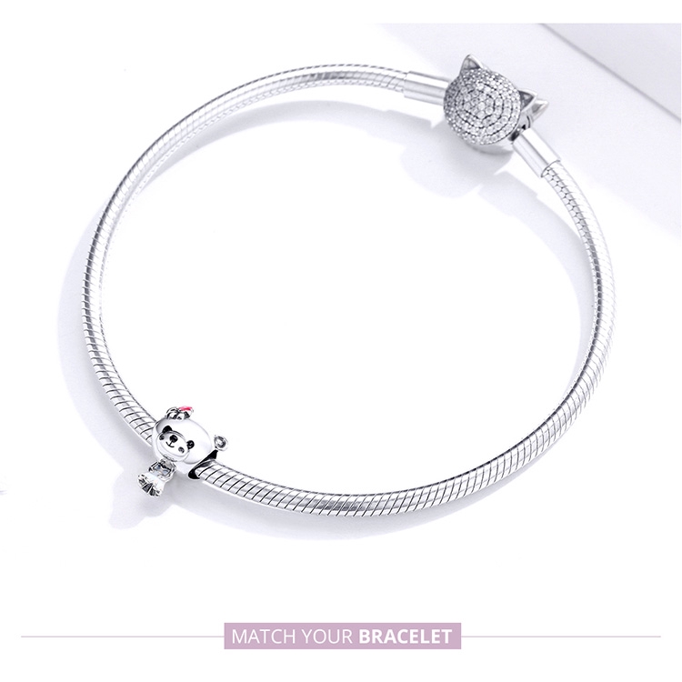 Hạt Phụ Kiện Bamoer Bạc 925 SCC1473 Hình Gấu Làm Dây Chuyền Vòng Tay
