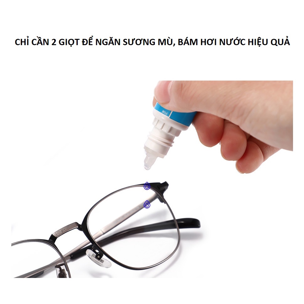 Dung dịch nano đậm đặc chống bám hơi nước, sương mờ Gerowa loại 10 ml - [Tặng kèm khăn lau kính]