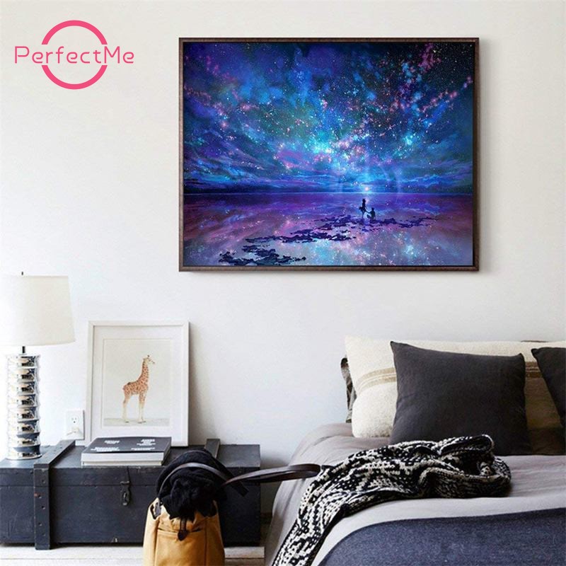 Bộ tranh đính đá 5D họa tiết phong cảnh độc đáo kích thước 30x40cm DIY dùng cho trang trí