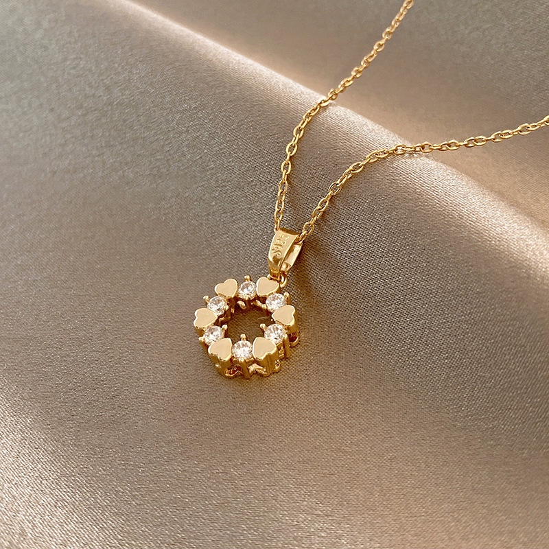 Dây chuyền vòng cổ nữ đẹp phong cách Hàn Quốc xinh xắn, thiết kế mạ vàng đính đá sang trọng