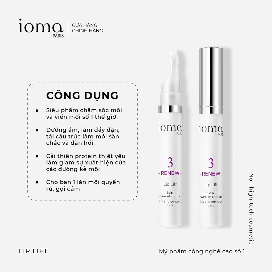 Dưỡng môi làm đầy và săn chắc như sử dụng Botox IOMA PARIS LIP LIFT 15ml