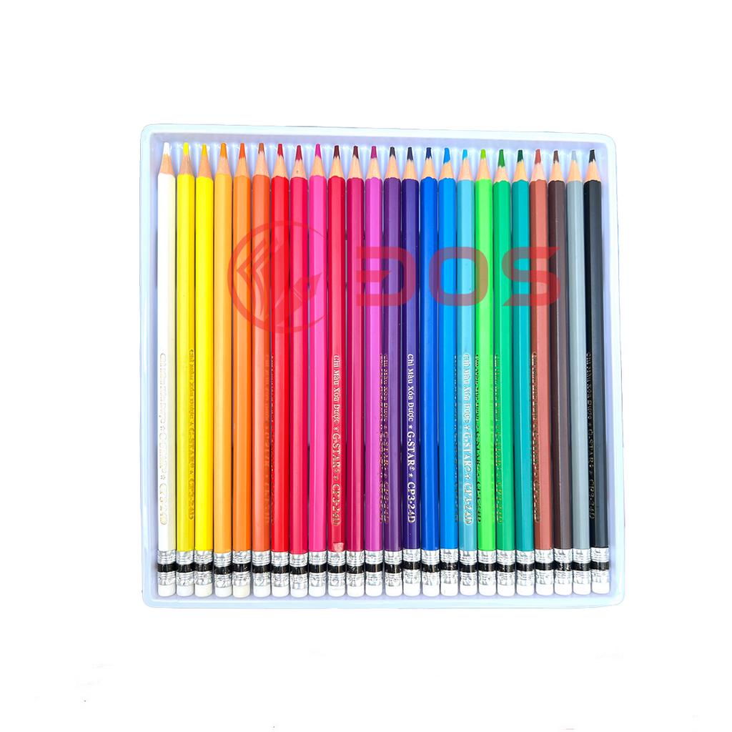 Hộp 24 Cây Chì Màu Xóa Được Loại Dài Gstar CP3-24D