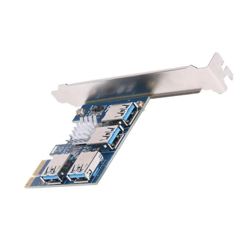 [HÀNG CÓ SẴN] PCIE PCI-E 1 to 4 Mạch mở rộng (Bitcoin btc) (Riser adapter)