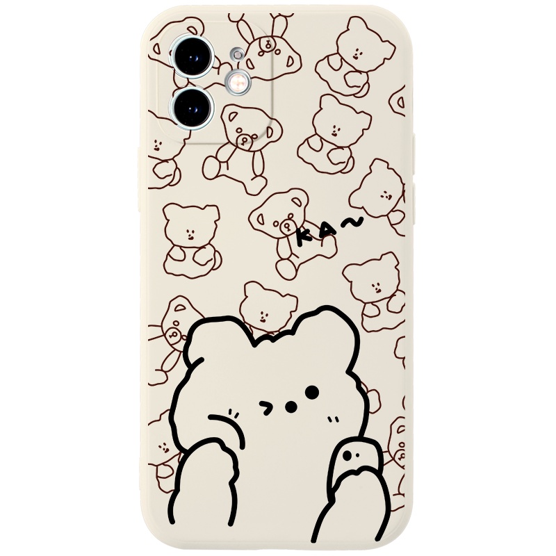 Ốp lưng JURSUE hoạt hình cặp đôi dễ thương đẹp cho iPhone 13 12 11 Pro Max SE 2020 X XR XS ip 8 7 6 6S Plus kute Y182