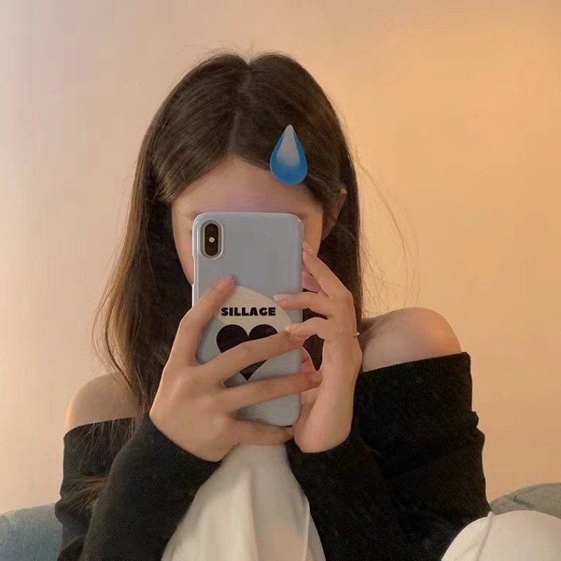 Kẹp tóc hình giọt nước emoji cảm xúc trái tim dễ thương cute