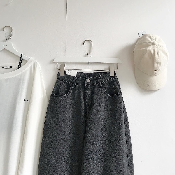 Quần Jean Ống Rộng Rách Gối JEM CLOSET Quần Bò Nữ Ống Đứng SEN Form Baggy Phong Cách Hàn Dễ Phối Đồ Lên Dáng Xinh 2163