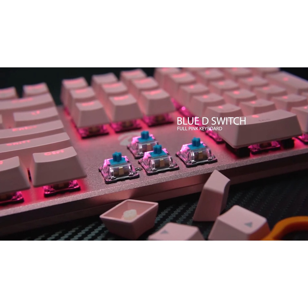 [Mã 33ELSALE hoàn 7% đơn 300K] Bàn phím cơ Gaming DAREU EK810 - Pink - Black (MULTI-LED, Blue/ Brown/ Red D switch)