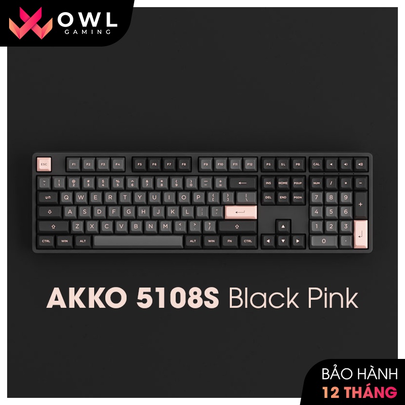 Bàn phím cơ AKKO 5108S Black Pink (Hotswap / RGB / Foam tiêu âm / AKKO CS Jelly switch) - Hàng chính hãng