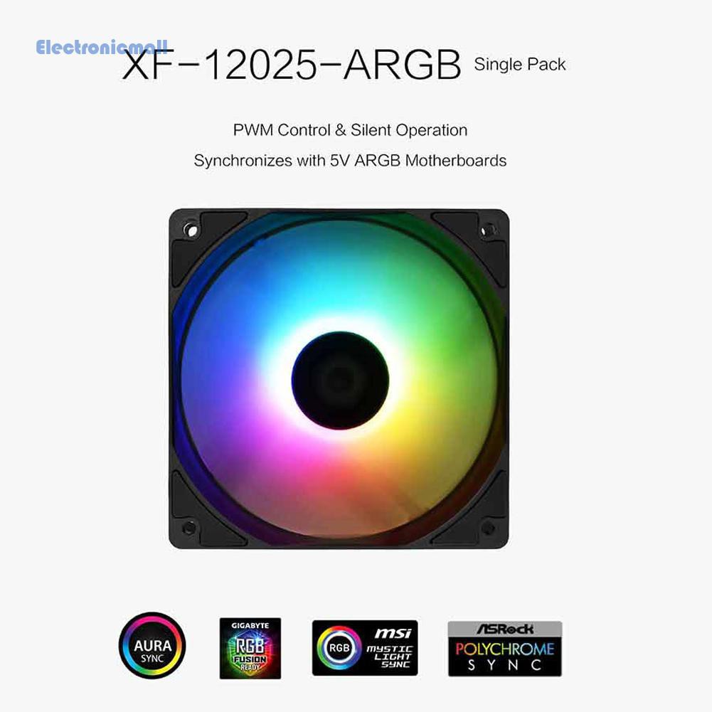 XF-12025-ARGB PWM PC Case Fan 120mm Addressable RGB Fan for Air Cooler꒪NICE