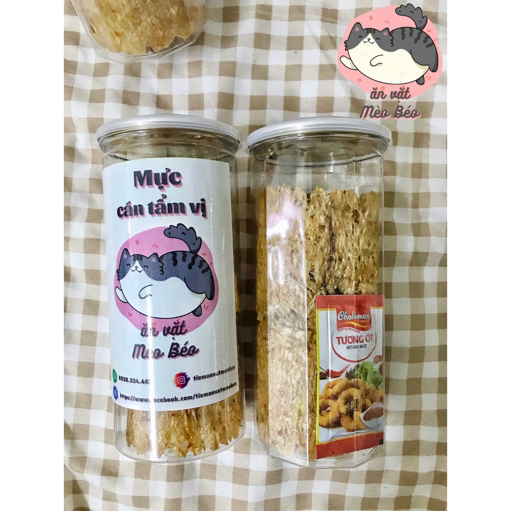 Mực cán tẩm vị 200g hũ pet tiện lợi - Ăn vặt Mèo béo | BigBuy360 - bigbuy360.vn