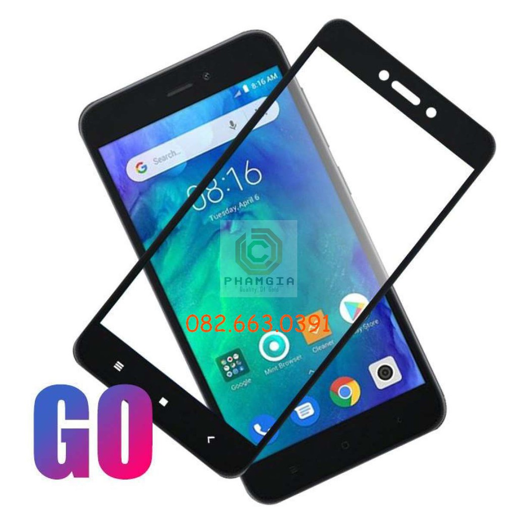Kính cường lực Xiaomi Redmi Go full màn hình, full keo, siêu chuẩn