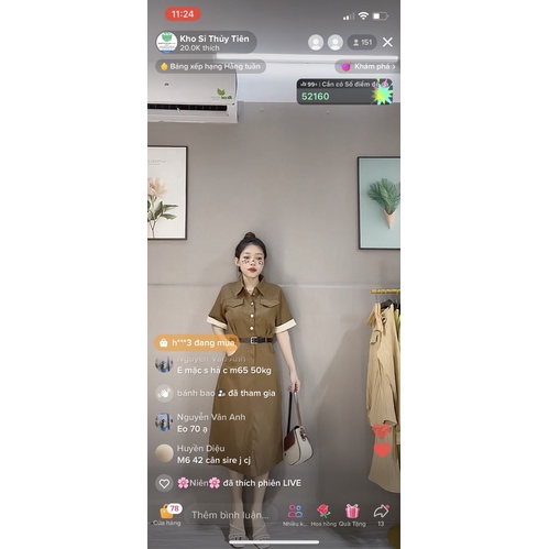 Váy kaki nâu dáng ngắn - đang dài