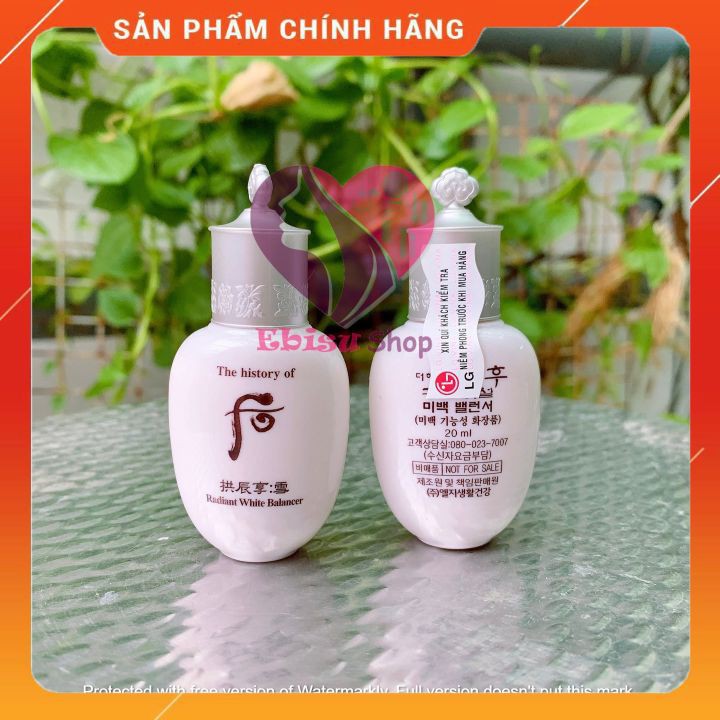 Chai nước hoa hồng dưỡng trắng mờ sạm nám Whoo Gongjinhyang: Seol radiant white 20ml