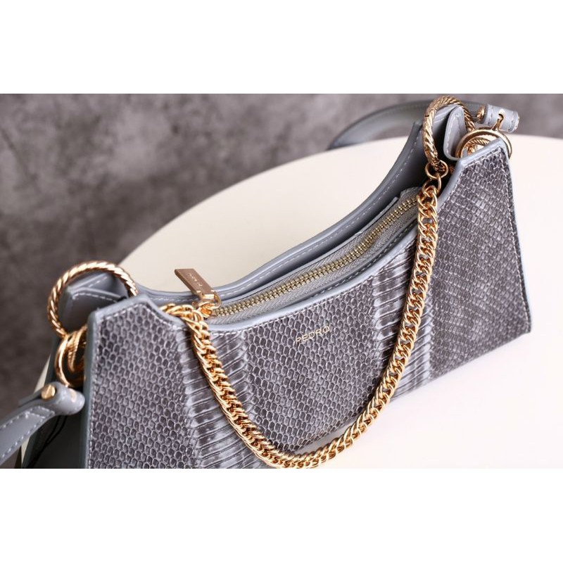 TÚI PEDRO SNAKE-EFFECT SHOULDER BAG