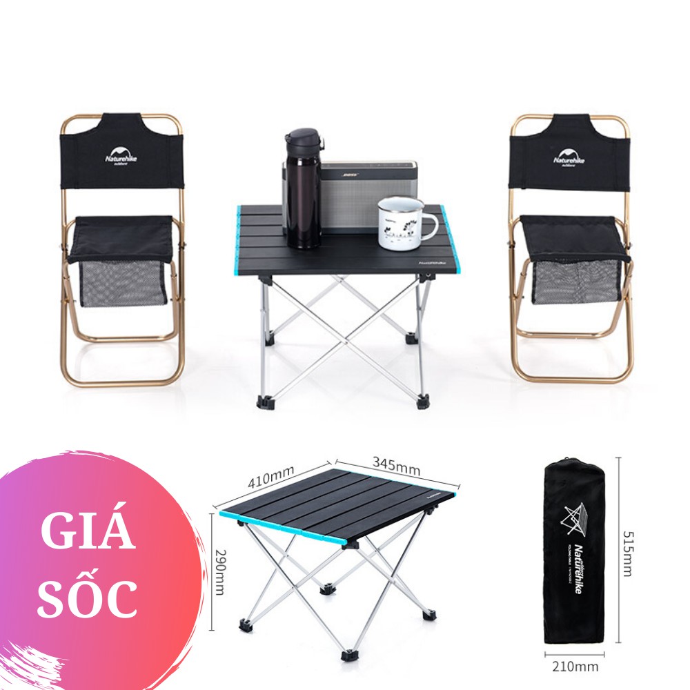 Bàn Xếp Dã Ngoại Di Động Cầm tay Siêu nhẹ cho Du Lịch Picnic Cắm Trại Câu cá NatureHike NH19Z008-Z