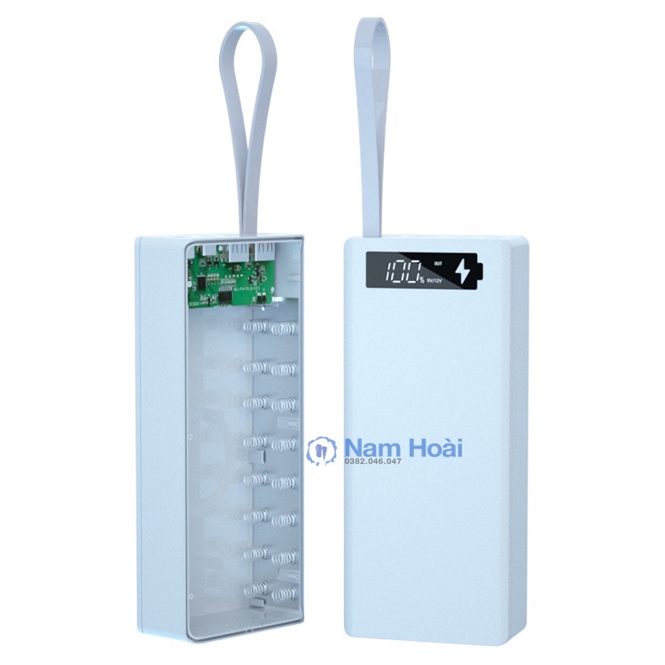 Box sạc dự phòng 16 cell sạc nhanh PD3.0, QC3.0 bản cao cấp chống ngược cực Mẫu mới 2022
