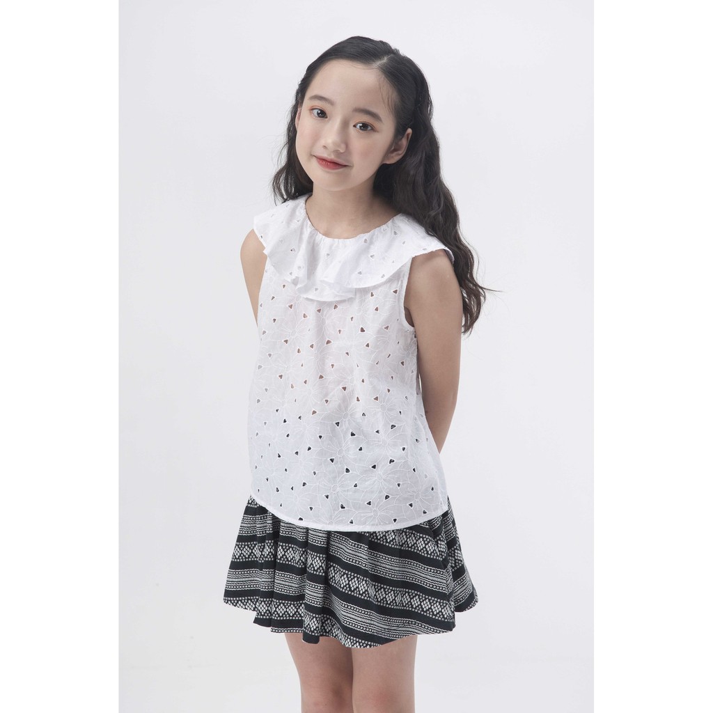Chân váy họa tiết bo chun 2 lớp Bé Gái IVY moda MS 31G0748