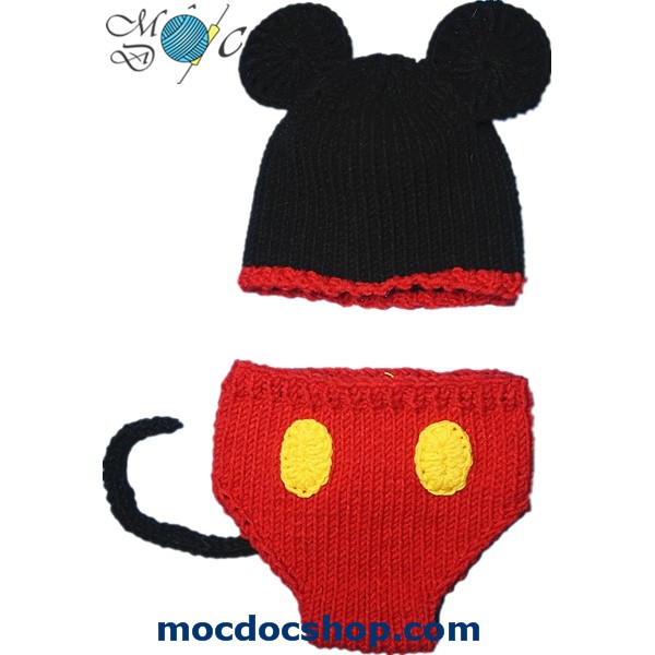 Đồ len cho bé trai - đồ handmade chuột Mickey bằng len cho bé sơ sinh đến 1 tuổi chụp hình