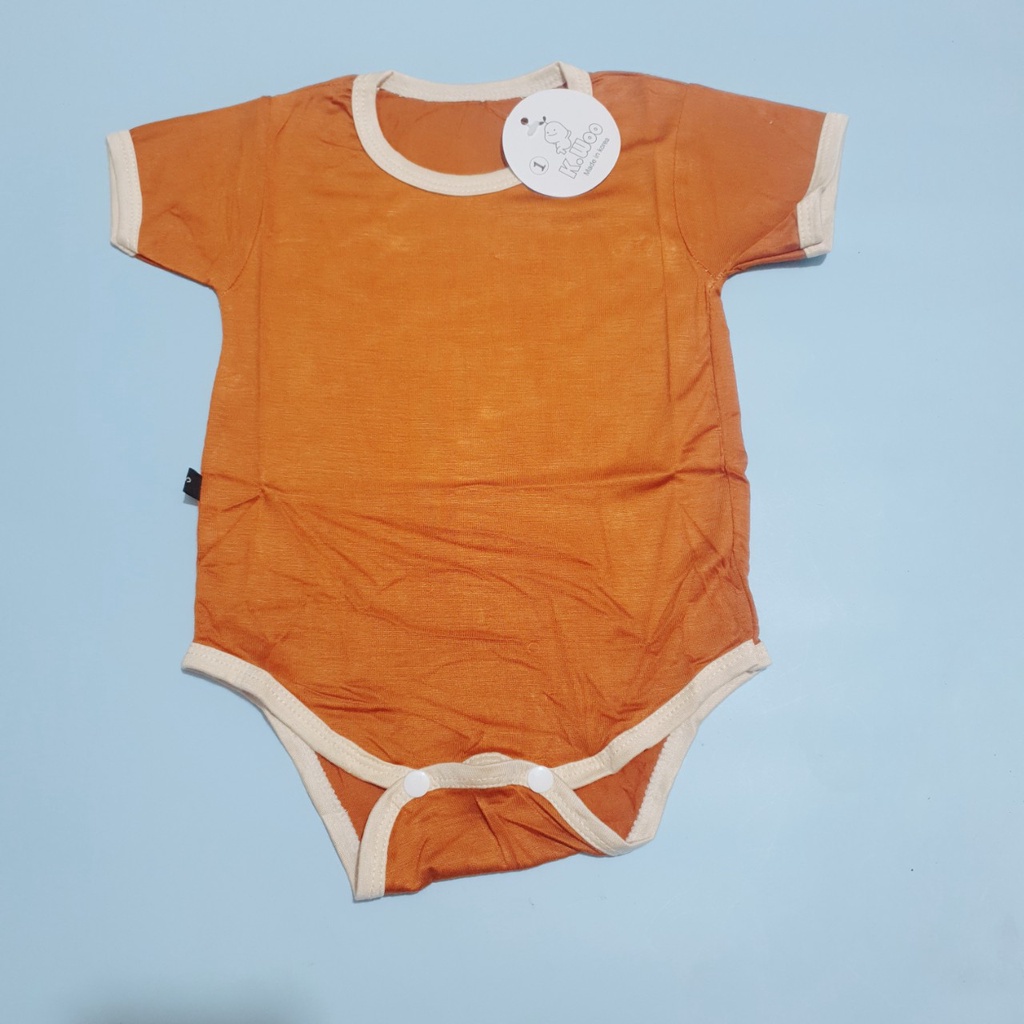 Bodysuit cộc tay TRƠN cổ viền chất thun lạnh mát mẻ, 4 màu siêu đẹp cho bé (4-10kg)