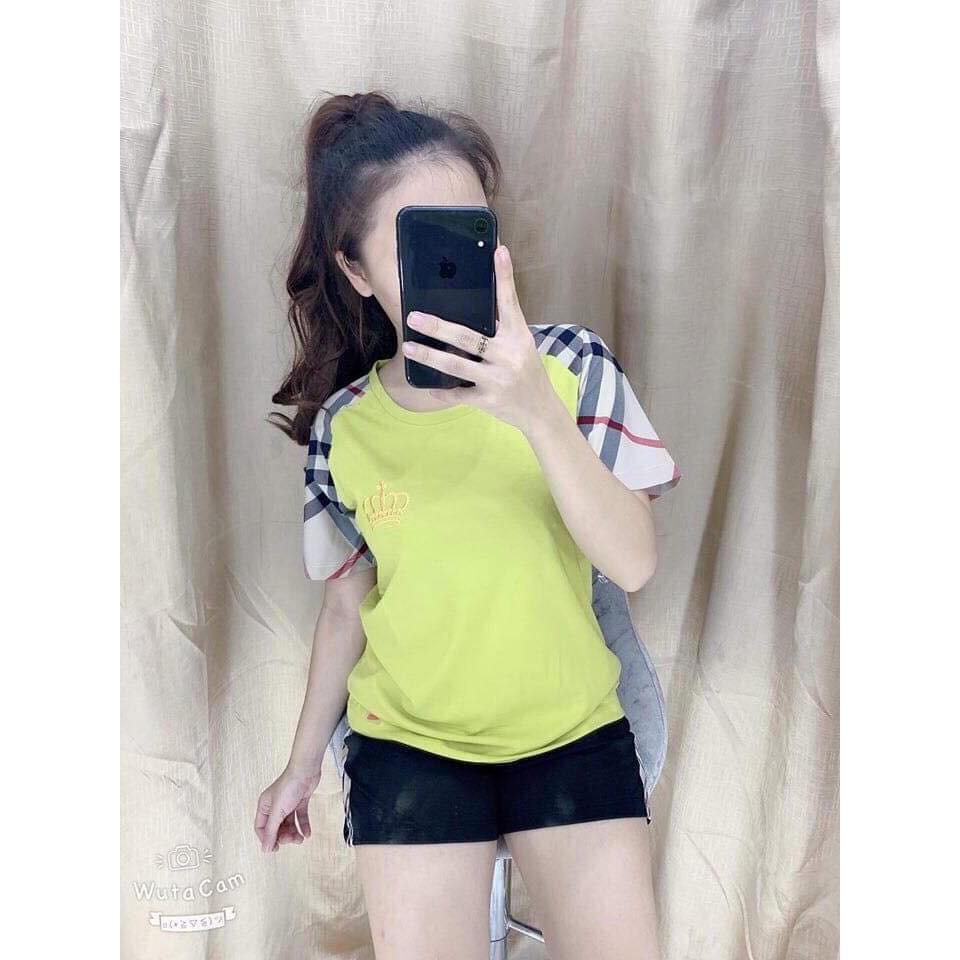 SET BỘ THỜI TRANG ĐÙI PHỐI TAY CARO THIÊU LOGO SIÊU XINH