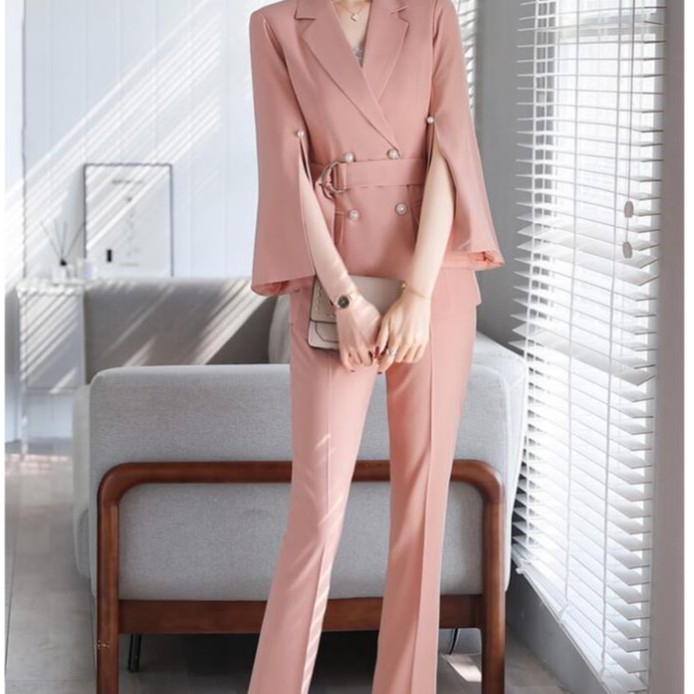 Sét Vest Tay Xẻ Công Sở Sang Chảnh - Bộ Vest Nữ Quần Dài Tay Lỡ Kaki Lụa Hàng nhập QUảng Châu Cao Cấp | BigBuy360 - bigbuy360.vn