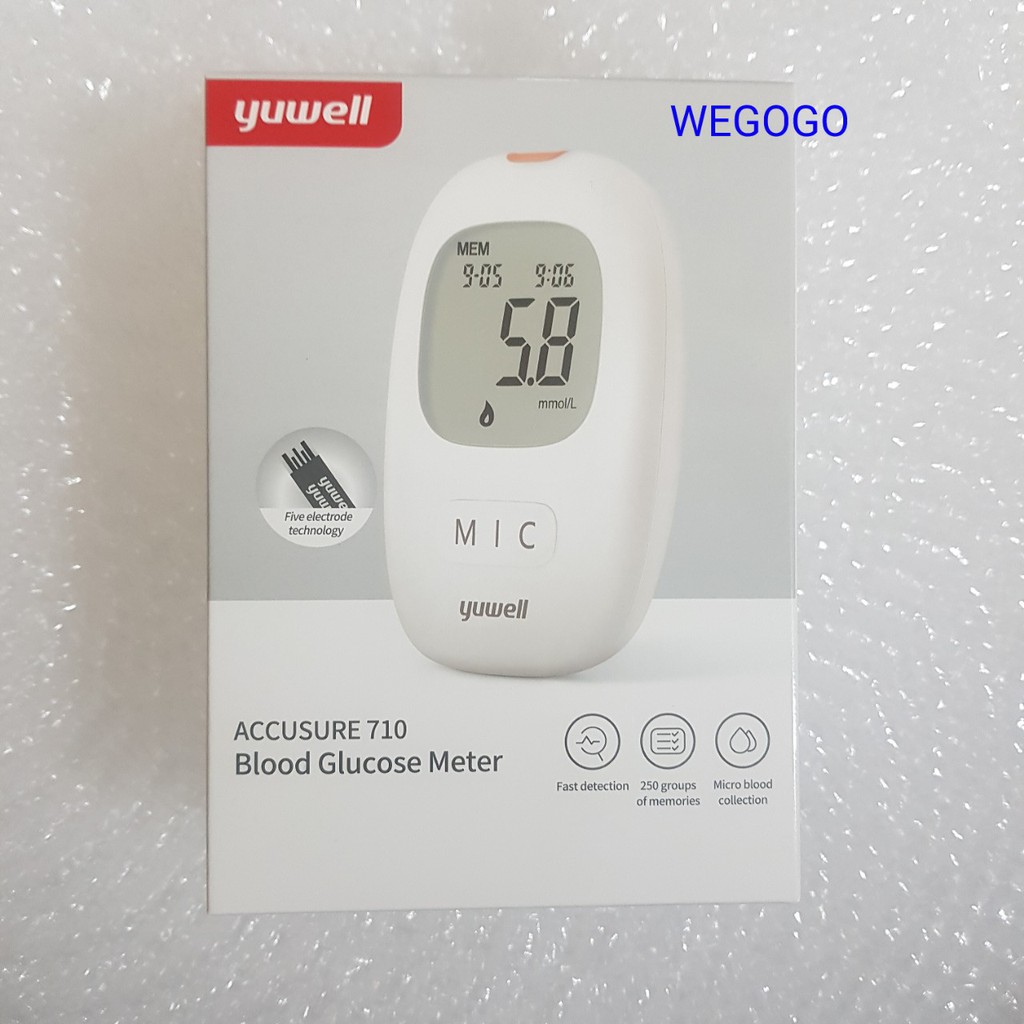 máy đo đường huyết test tiểu đường YUWELL ACCUSURE 710 (kèm theo 10 kim + 10 que test)